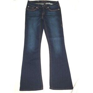 New Cruel Loren Slim Bootcut Jeans Embroidered Pockets Dark Wash Size Jr 5L Y2K